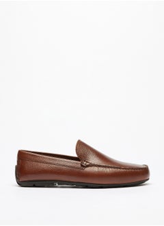 Mens Textured Slip-On Loafers