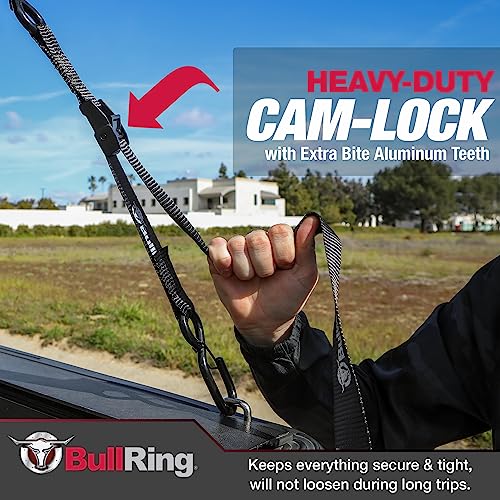 Bull Ring Cam-Lock Tie Downs with S Hooks (2PK) – Includes (2) Heavy-Duty 1" x 8' Straps 1,200lb Break Strength for UTV, Motorcycles, ATV, Trailers, Cars, Trucks - Image 5