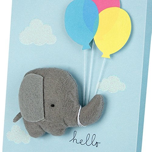 Hallmark Signature Baby Shower Card for Boy (Elephant with Balloon) Welcome New Baby Boy, Congratulations - Image 4