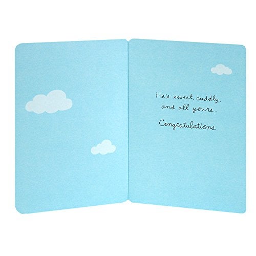 Hallmark Signature Baby Shower Card for Boy (Elephant with Balloon) Welcome New Baby Boy, Congratulations - Image 2
