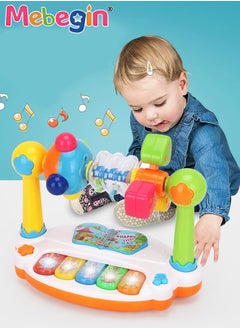 MEBEGIN Musical Toy Baby Musical Keyboard Piano Set Learning Light up Toy Early Educamional Montessori Toys for Babies Toddler Boys Girls Birthday  - Image 1