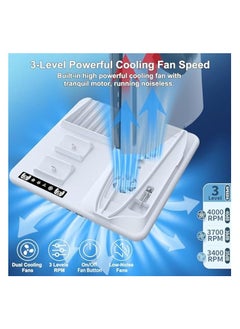 آي بلاي حامل تبريد متعدد الوظائف متوافق مع PS5 النحيف وقاعدة شحن وحدة التحكم مع إضاءة RGB LED ومراوح تبريد وخطافات تخزين  - Image 3