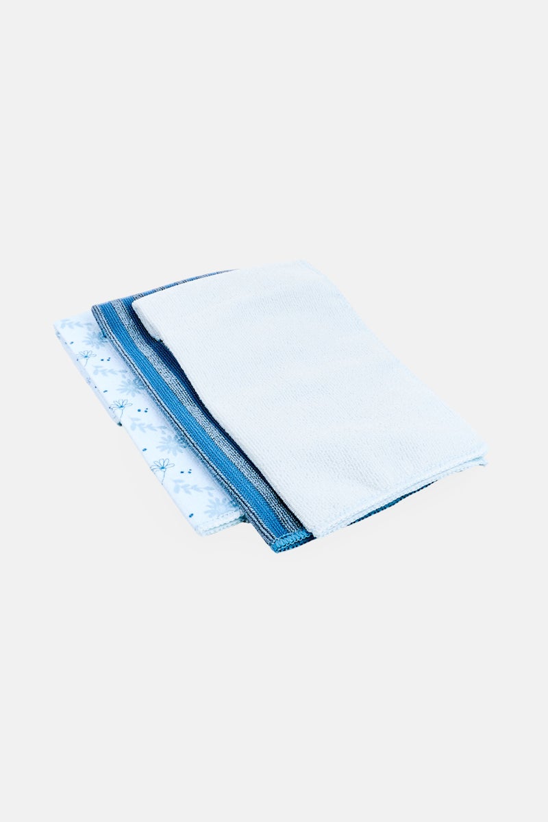 YOTO 3 Pieces Kitchen Microfiber Cloth, Blue  - Image 2