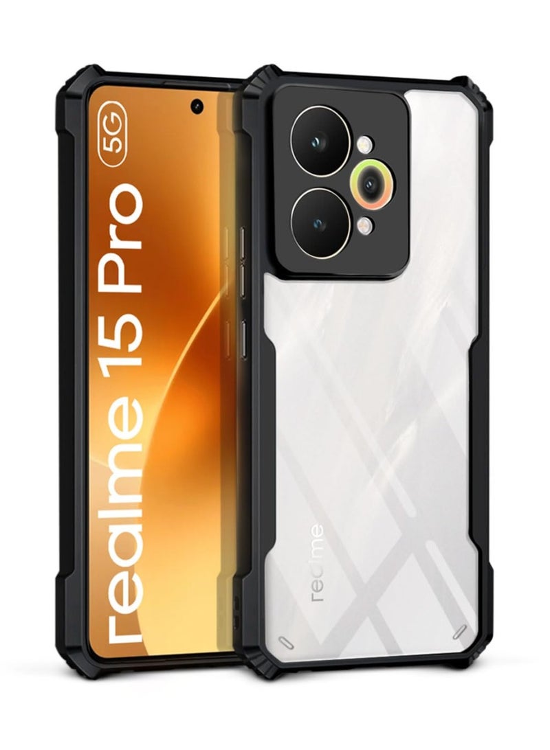 Case for Realme 15 Pro 5G Clear Cover Hard PC Back Cover with Shockproof TPU Border 360 Degree Impact Resistant non-Yellowing Transparent Cover For Realme 15 Pro 5G - Image 1