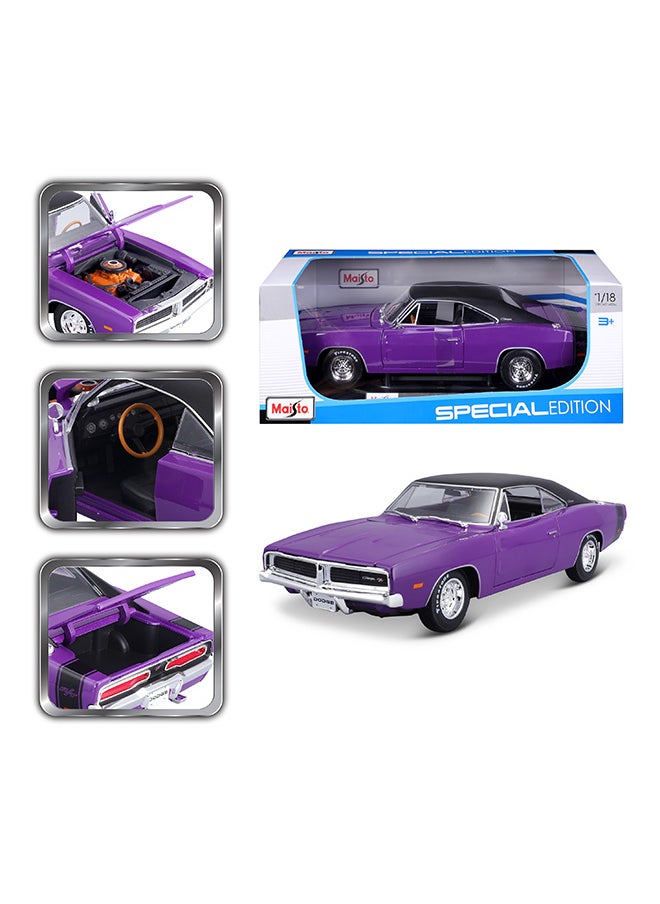 Maisto 1:18 1969 Dodge Charger R-T Purple Officially Licensed Scaled Replicas of Collectible Diecast Metal Models with Exquisite Interior & Exterior Detailing for All Ages  - Image 1
