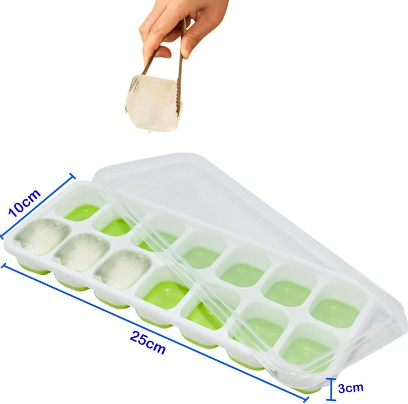 RAM ONLINE Ram® 4 X Pack Silicone Ice Cube Tray Set of 4 Ice Moulds Freezer Stackable Non Spill Ice Cube Tray Dishwasher Safe BPA Free - Image 4