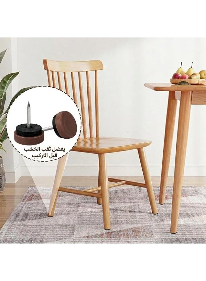 Brown Plastic Furniture Glide Nails with Round Base for Chair & Furniture Legs, Floor Protector Nail Glides, Anti-Scratch Chair Leg Caps, 18mm Diameter, Pack of 40. - Image 4