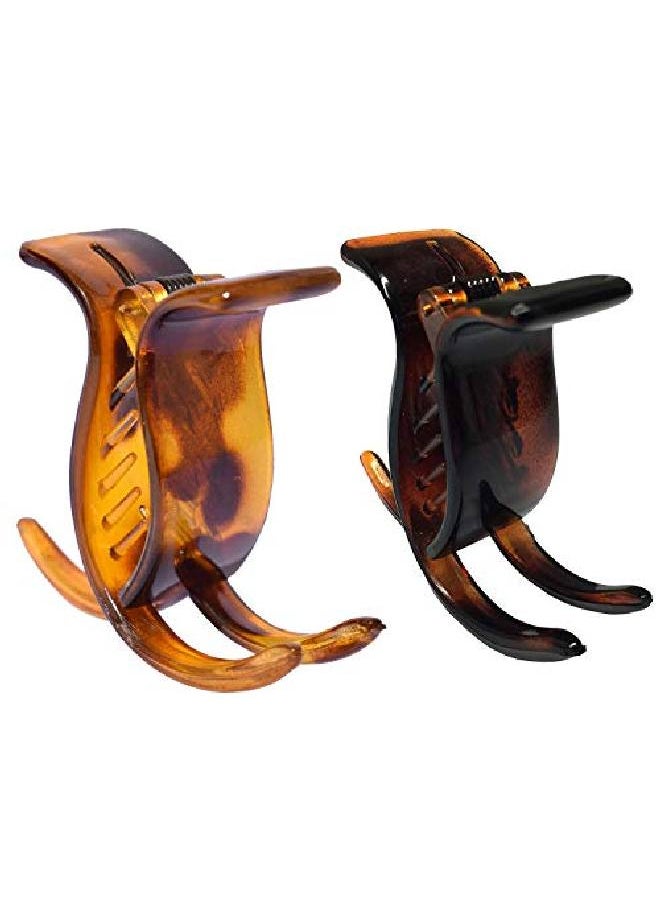 French 3 Teeth Savana And Tortoise Shell Set Of 2 Fish Style Ponytail Holder Strong Grip Jaw Hair Claw Clip Clamps - pzsku/Z5B8070B6F8F65D48C17FZ/45/_/1659518846/6f3183b9-f982-495c-ba36-b61402a40055