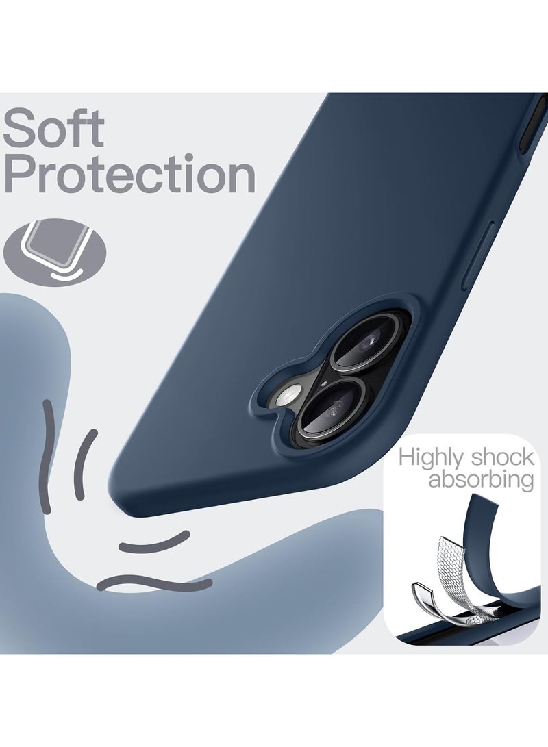 ACLIX Silicone Case Compatible with iPhone 17, Slim Liquid Silicone Phone Case with 3-Layer Soft Rubber Shockproof Bumper with TPU Lining (Dark Blue) - Image 3
