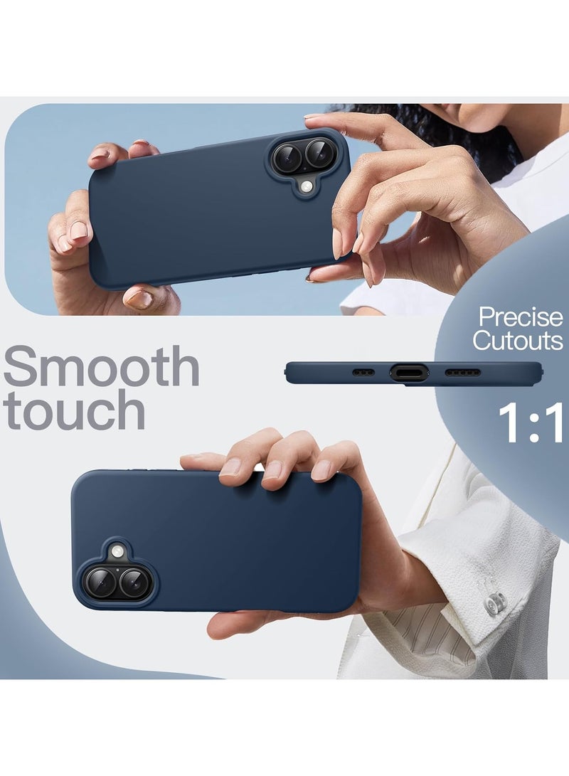 ACLIX Silicone Case Compatible with iPhone 17, Slim Liquid Silicone Phone Case with 3-Layer Soft Rubber Shockproof Bumper with TPU Lining (Dark Blue) - Image 5