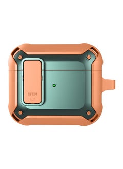 Case Cover Wireless Earphones Shockproof Bumblebee Silicone Protective Case with Switch & Hook For AirPods 3 Orange Green
