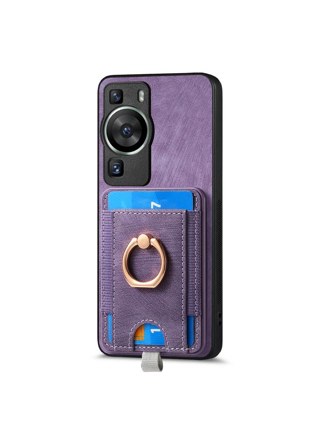 Zaboon Case For Huawei P60 Retro Splitable Magnetic Card Bag Leather Phone Case - Image 2