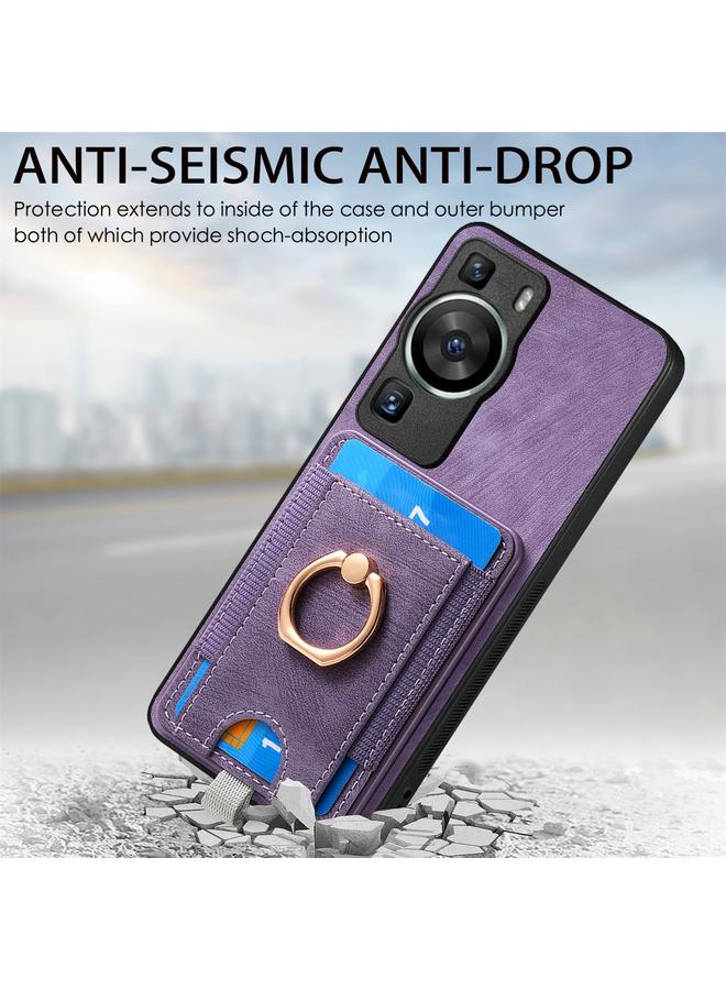 Zaboon Case For Huawei P60 Retro Splitable Magnetic Card Bag Leather Phone Case - Image 4