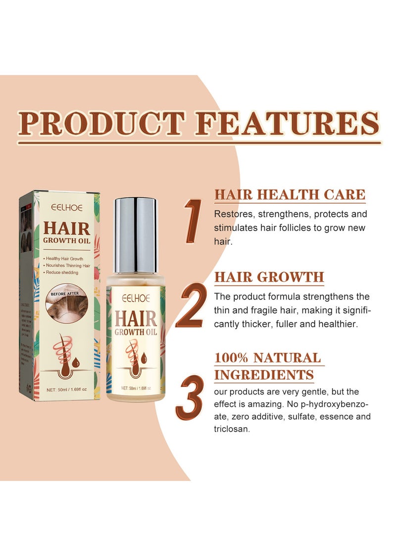 إيلهو مصل نمو الشعر بالبيوتين والخروع وزيت إكليل الجبل ، علاج طبيعي غني بالفيتامينات ل 50 مل أكثر سمكا - Image 5