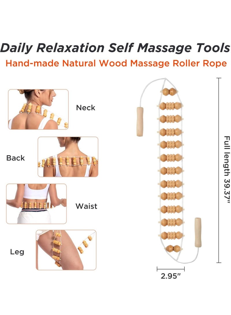 إسكدنيا 2 Pieces Wood Massage Tools, Lymphatic Drainage Massager, Wooden Massagers, Maderoterapia Kit Body Contouring Tools for Body Shaping, Gua Sha, Muscle Relief, Blood Circulation Improvement - Image 2