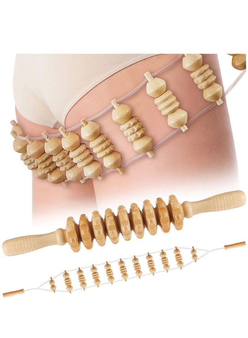 إسكدنيا 2 Pieces Wood Massage Tools, Lymphatic Drainage Massager, Wooden Massagers, Maderoterapia Kit Body Contouring Tools for Body Shaping, Gua Sha, Muscle Relief, Blood Circulation Improvement - Image 1