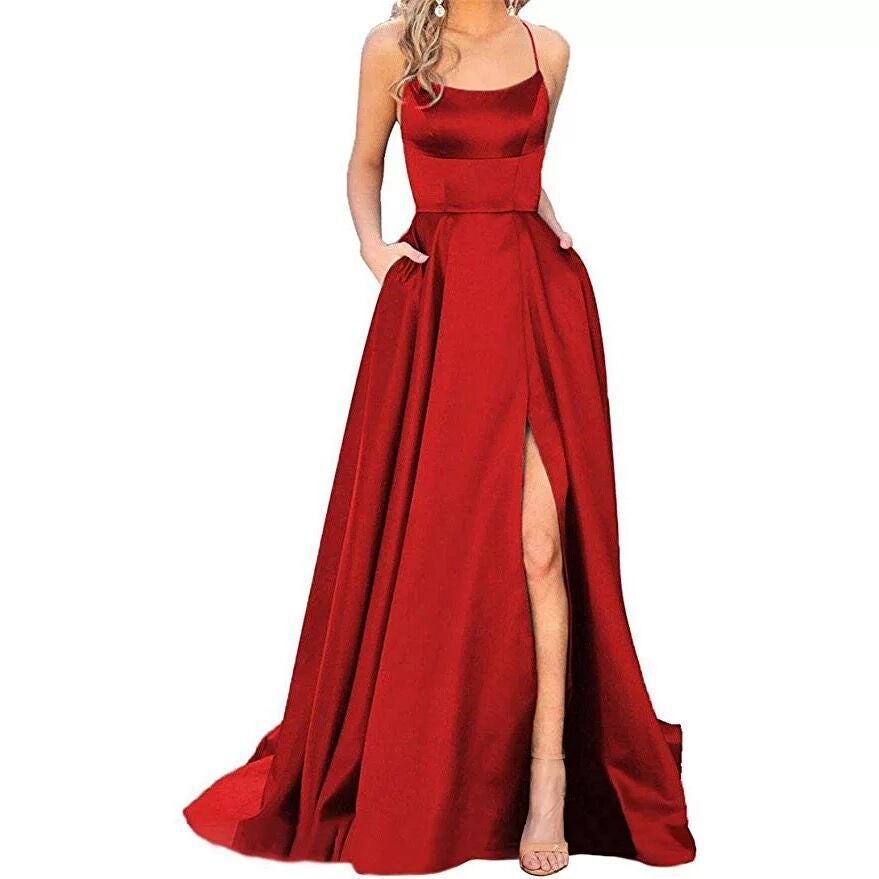 slimming bridesmaid dresses Tiered Notched Short Sleeve Dress with Pockets main image 1