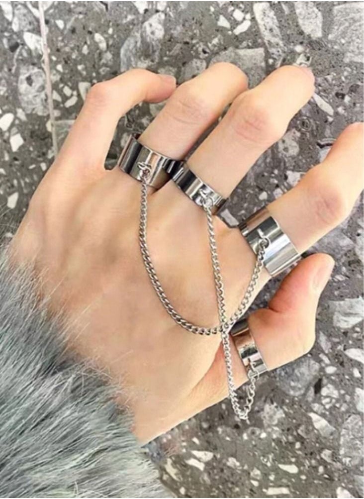 2 Pcs Knuckle Rings Set Finger Ring with Chain - pzsku/Z5B808E15FAE08A579808Z/45/_/1686698054/90abad25-df5e-4644-9d91-c8fdc0e9250e