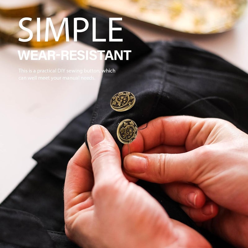 20pcs Alloy Suit Buttons Retro Coat Decorative Vintage Sewing Buttons for Blazer and Shirt Repair for Uniforms and Craft Sewing - Image 5