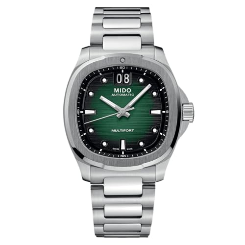 MIDO Multifort TV Big Date - Swiss Automatic Watch for Men - 40mm Case - Green Dial - Stainless Steel Bracelet - M0495261109100 - Image 4