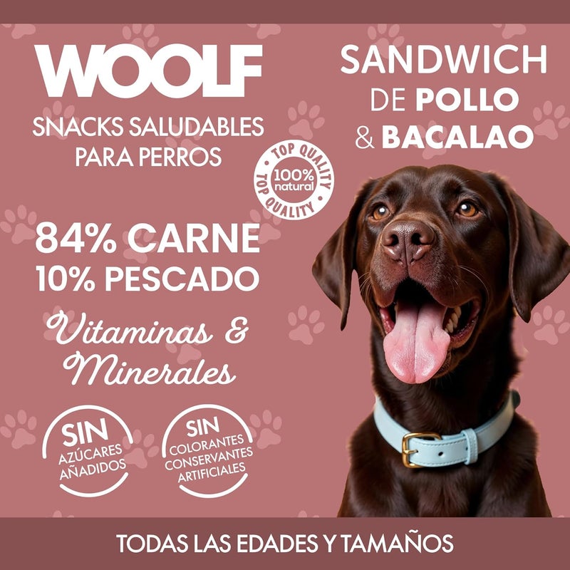 Woolf Long Chicken and Cod Sandwich for Dog 100 g - Image 3