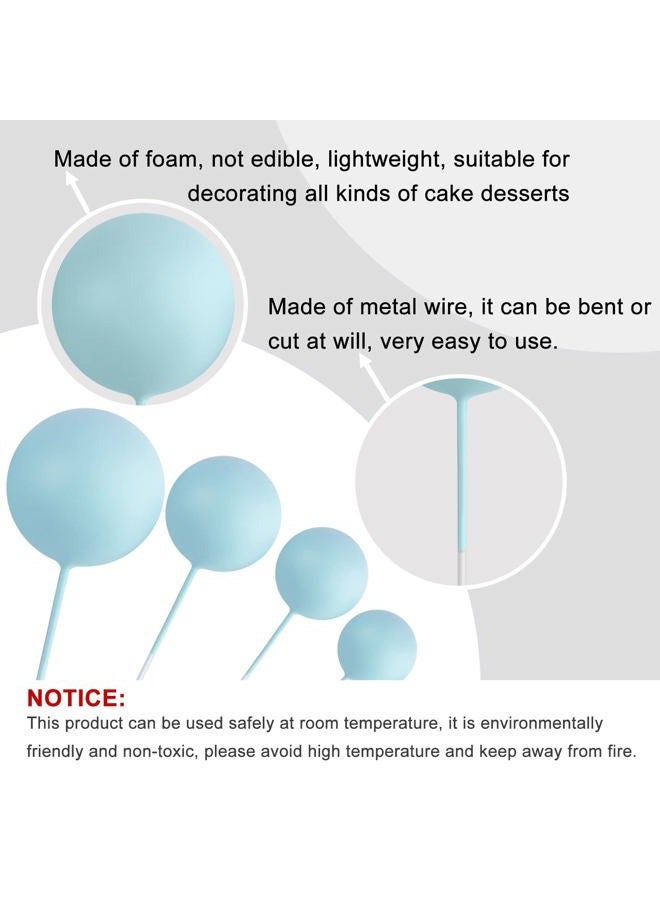 ASTARON زينة كعكة كروية، 32 قطعة من الزخارف المصنوعة من الفوم والسلك، أعواد كعكة بالونات صغيرة، 4 ألوان/أحجام لتزيين كعكة حفلات الزفاف وأعياد الميلاد - Image 3