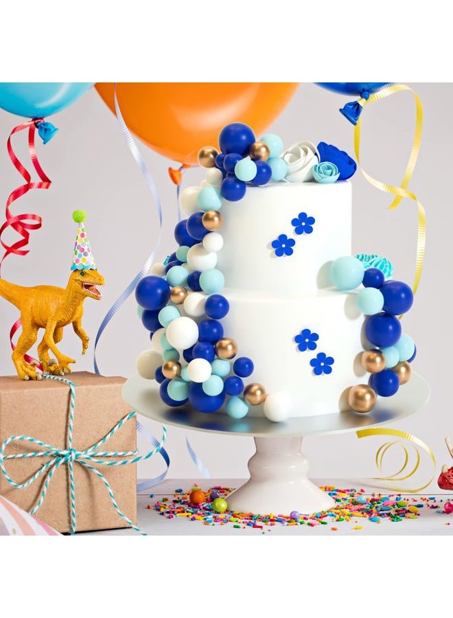 ASTARON زينة كعكة كروية، 32 قطعة من الزخارف المصنوعة من الفوم والسلك، أعواد كعكة بالونات صغيرة، 4 ألوان/أحجام لتزيين كعكة حفلات الزفاف وأعياد الميلاد - Image 4