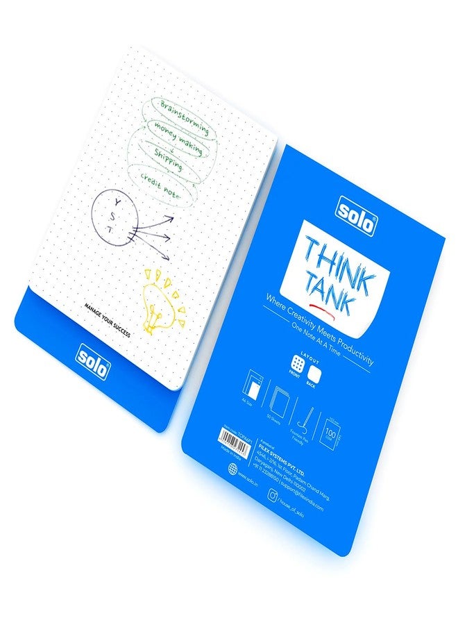 سولو مفكرة SOLO Think Tank المنقطة A6 - عبوة من قطعتين | 50 ورقة، ورق 100 جرام/متر مربع، حجم صغير مناسب لتدوين الملاحظات، والرسم، وتدوين الأفكار، ورسم المخططات، والجداول، والمشاريع الإبداعية - Image 1