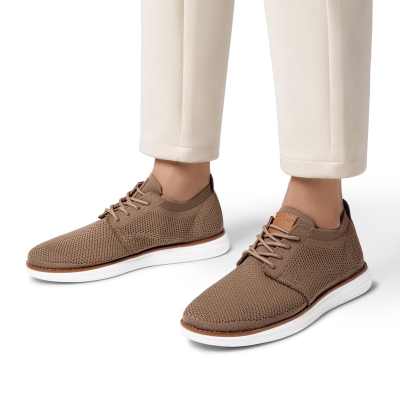 Bruno Marc Men's KnitFlex Breeze Mesh Sneakers Oxfords Lace-Up Lightweight Casual Walking Shoes,Size 14,Light/Brown,GRAND-01 - Image 2