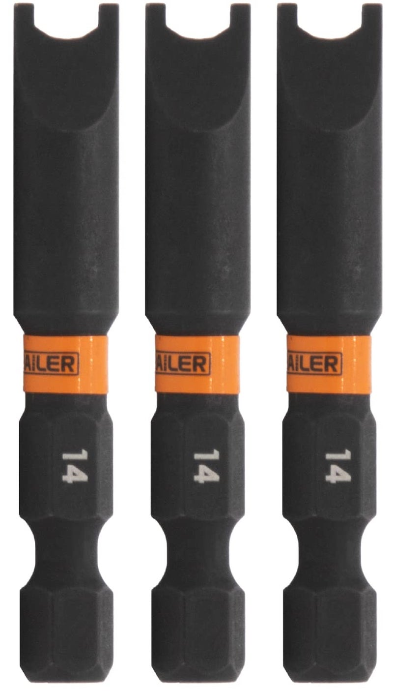 Spanner 14 Impact Driver Bit Railer Snake Eye 14 S2 Steel 2 Inch Spanner Power Bits 3 Pack