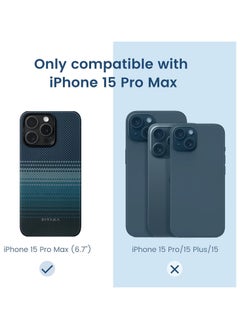 PITAKA pitaka Case for iPhone 15 Pro Max, Slim & Light iPhone 15 Pro Max Case MagSafe 6.7-inch with a Case-Less Touch Feeling, 1500D Aramid Fiber Made MagEZ Case 5 - Moonrise  - Image 2
