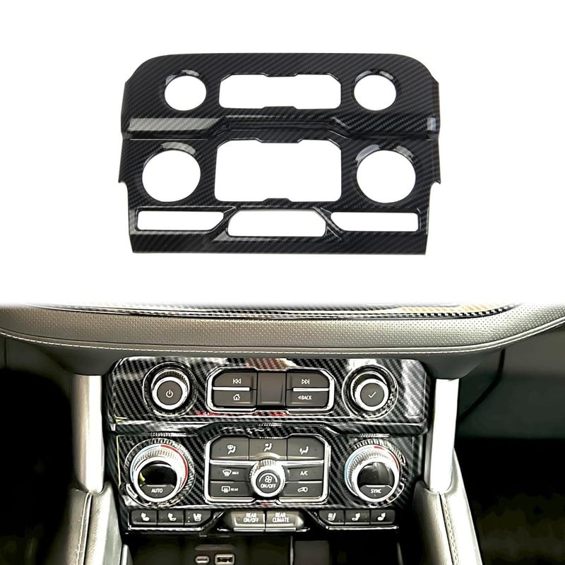 Fewshaw Carbon Fiber Center Console Air Conditioner Panel AC Cover Trim for 20212024 Chevy Tahoe Suburban for 20212024 GMC Yukon