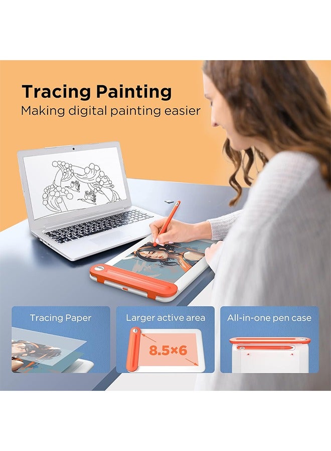Ugee UGEE Q8W Drawing Tablet with Bluetooth 5.0, Tracing Drawing Pad with 8.5 x 6 inches Large Active Area,Computer Digital Graphic Tablet with 8192 Levels Battery-Free Support Windows/Mac/Chrome/Android  - Image 3