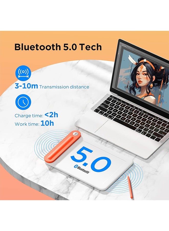Ugee UGEE Q8W Drawing Tablet with Bluetooth 5.0, Tracing Drawing Pad with 8.5 x 6 inches Large Active Area,Computer Digital Graphic Tablet with 8192 Levels Battery-Free Support Windows/Mac/Chrome/Android  - Image 4