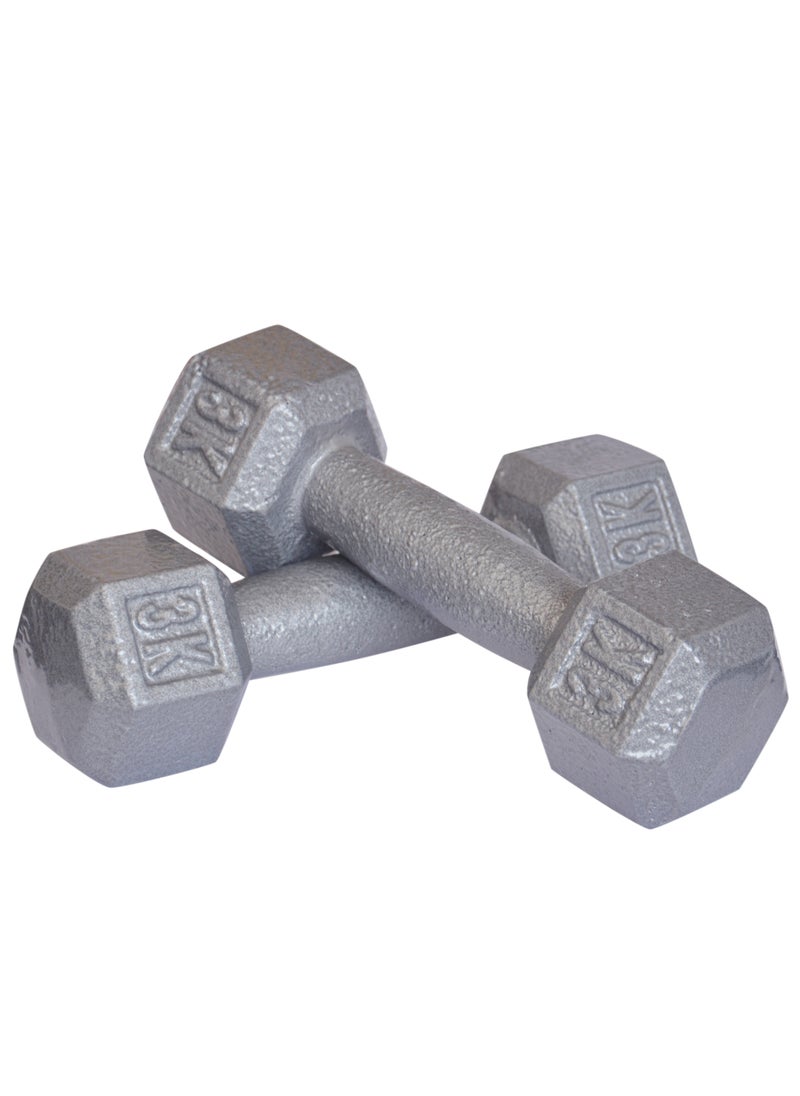 Generic 2-piece hex dumbbell set, 3 kg 