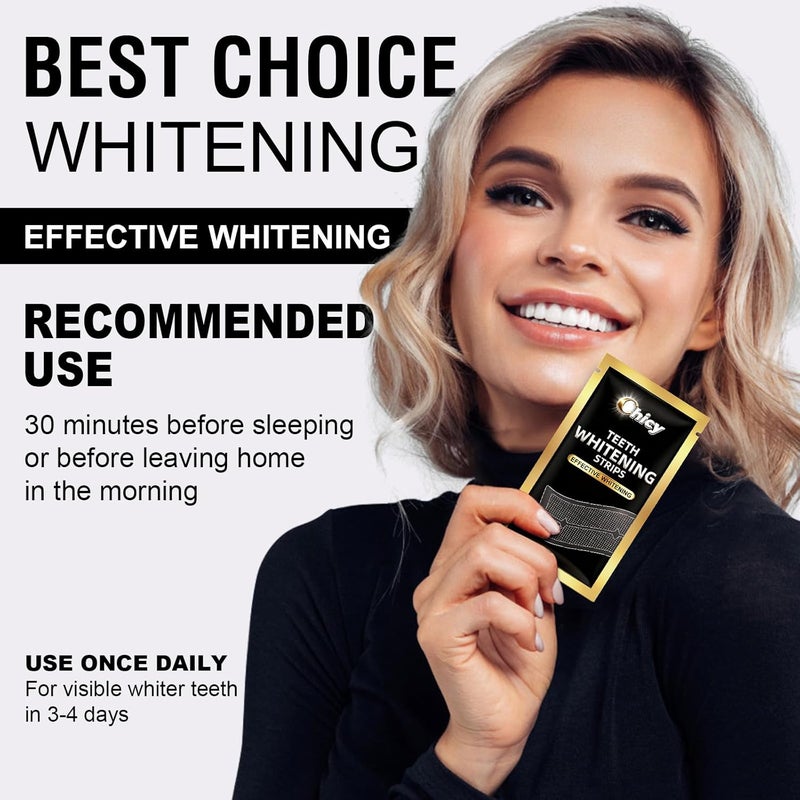 CHICY Teeth Whitening Strips 14 Treatments - Enamel-Safe & No-Sensitivity & No-Slip Whitening Strips - Fast Teeth Whitening Result in 7 Days - Whitening Kit for Coffee, Wine Stains Removal, Mint Flavor - Image 4