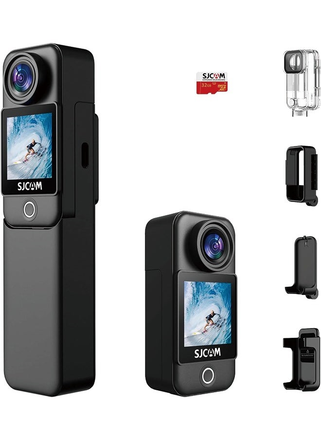 أس جي كام - كاميرا الحركة SJCAM C300 بدقة 4K30 إطارًا في الثانية كاميرا رياضية ببطارية 3800 مللي أمبير في الساعة مع شاشة تعمل باللمس 8xZoom 96ft مجموعة ملحقات الكاميرا تحت الماء للأنشطة الخارجية - Image 1