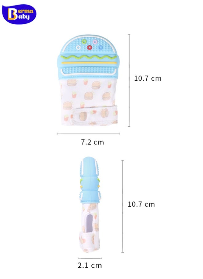 Berma Baby Food Grade Silicone Teething Gloves  Baby Teething Gloves - Anti-Scratch Protective Gloves, Soothing Pain Relief Gloves, Stimulating Baby Teething Toys, Anti-Bite Silicone Teething Gloves  - Image 2