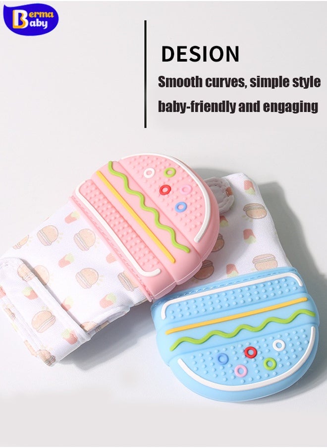 Berma Baby Food Grade Silicone Teething Gloves  Baby Teething Gloves - Anti-Scratch Protective Gloves, Soothing Pain Relief Gloves, Stimulating Baby Teething Toys, Anti-Bite Silicone Teething Gloves  - Image 3