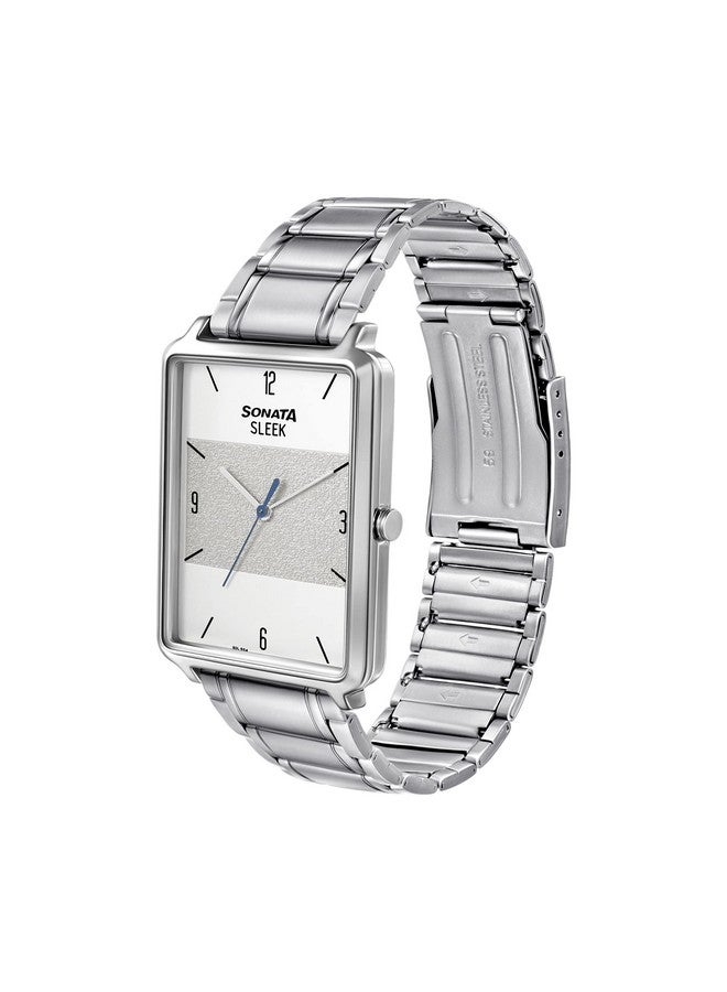 Sonata Quartz Analog Stainless Steel Strap Watch for Men-NS7144SM01 - Image 2