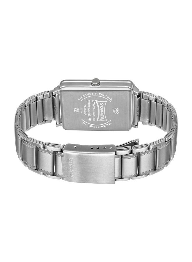 Sonata Quartz Analog Stainless Steel Strap Watch for Men-NS7144SM01 - Image 4