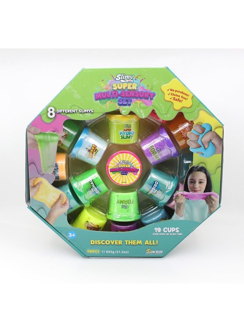 Slimy Super Multi Sensory Set Octagon Version with 19pcs 2oz Unit Pack, Gift Set for Boys and Girls, Fun, Safe and Non-Toxic Slime Toy - Image 1