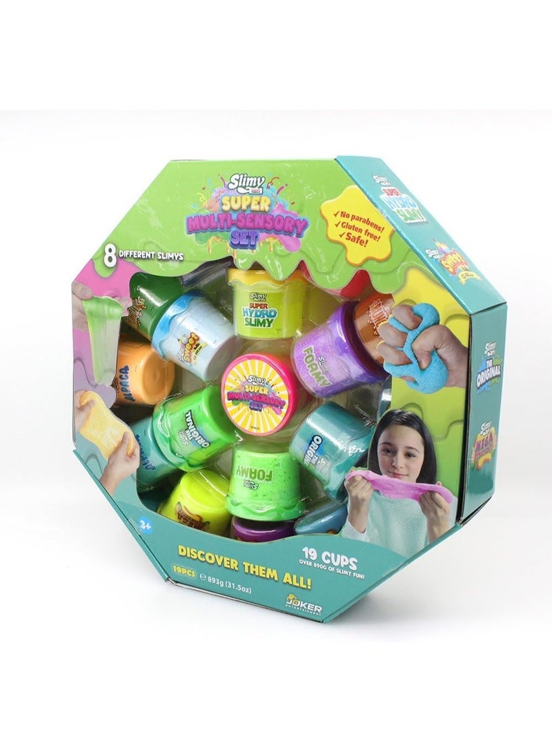 Slimy Super Multi Sensory Set Octagon Version with 19pcs 2oz Unit Pack, Gift Set for Boys and Girls, Fun, Safe and Non-Toxic Slime Toy - Image 3