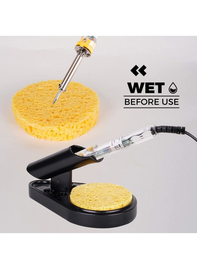 Noah Soldering Iron Holder Stand Solder Iron Tip Cleaner,Metal Base with Welding Cleaning Sponge,Black - Image 4