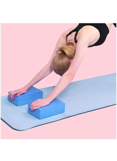 SKY-TOUCH Yoga Block Brick 2 Pack, Non-Slip Yoga Block Brick Foam Home Exercise Fitness Gym High-density EVA Foam Blocks for improved Stretching in Yoga, Pilates, and Fitness Blue  - Image 3