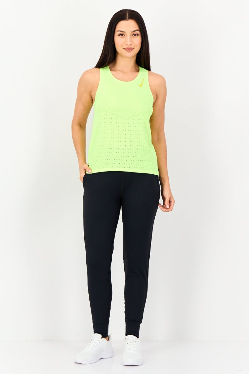 Nike Women Slim Fit Sleeveless Running Tank Top, Lime - Image 3