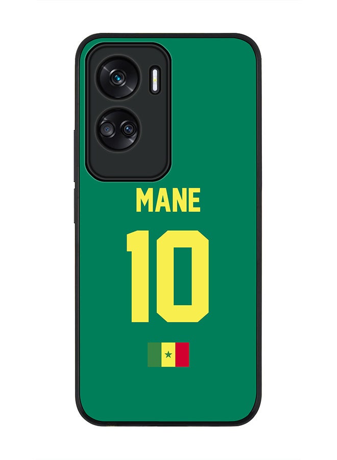 Stylizedd Rugged Black edge case for Honor 90 Lite  5G  Honor X50i 5G, Slim fit Soft Case Flexible Rubber Edges Anti Drop TPU Gel Thin Cover -  Football Team - Senegal, Player Name - Mane - Image 1