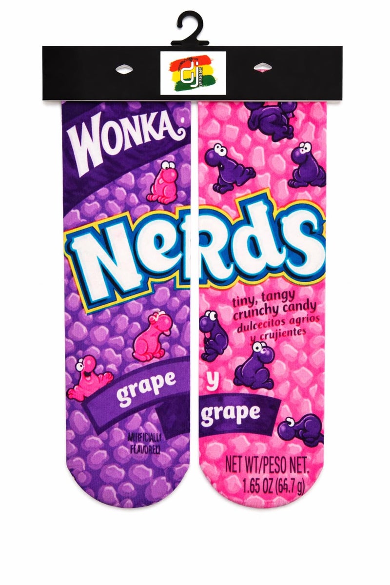 DJDesigns 3D Printed Graphic Kids Youth Sizes (Fits Ages 5-9) Mid Crew Sock (Nerds)