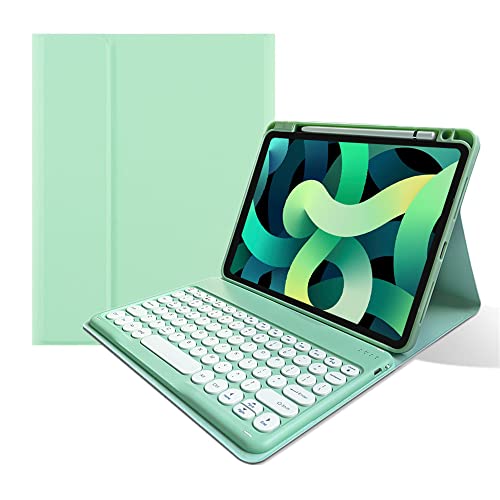 kaitesi Keyboard Case Mouse for iPad 11th Gen (A16, 2025) 11"/ iPad 10th Generation 2022 10.9" Case with Cute Round Keys Detachable Bluetooth Keyboard Cover,Mint Green - Image 2