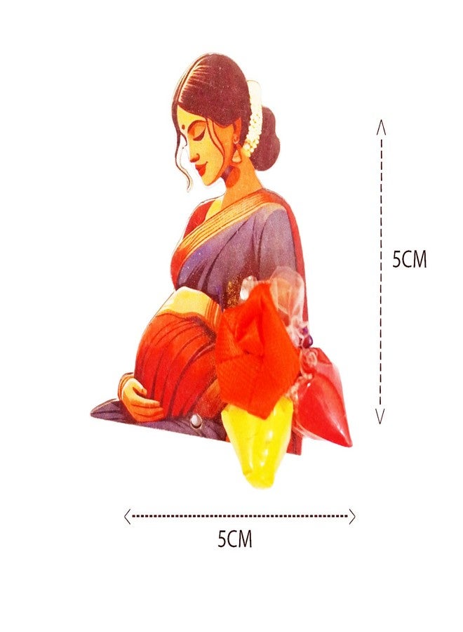 SAI PRASEEDA مجموعة هدايا صغيرة من أكياس الكركم والكركم من خشب MDF لحفل استقبال المولود الجديد (سيمانثام) من ساي براسيدا - عبوة من 11 كيسًا - هدايا تذكارية تقليدية للمناسبات الدينية، والمهرجانات، وحفلات الزفاف، وحفلات الانتقال إلى منزل جديد، وحفلات تامبولام، والمناسبات السعيدة. - Image 2
